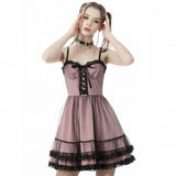 Glittery Nightfall - Babydoll Dress with Tiered Skirt