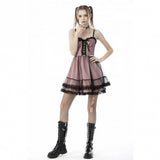 Glittery Nightfall - Babydoll Dress with Tiered Skirt