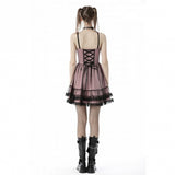 Glittery Nightfall - Babydoll Dress with Tiered Skirt