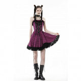 Grunge Glamour- Punk Plaid Skater Dress