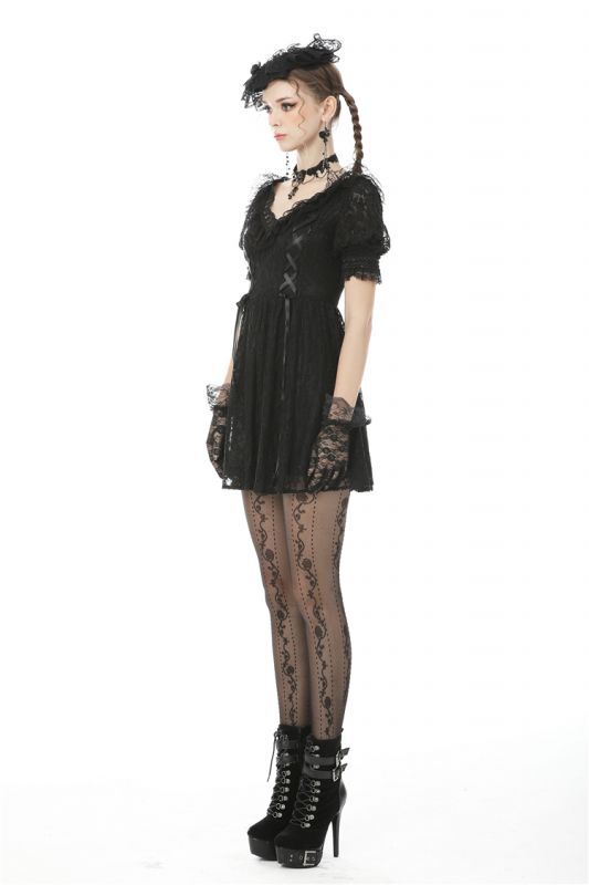 Onyx Geisha - Gothic Lace Babydoll Dress