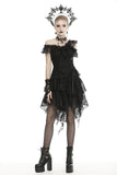 Gothic Gentry- One-finger Black Gloves, delicate fishnet patterns