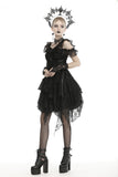 Gothic Gentry- One-finger Black Gloves, delicate fishnet patterns