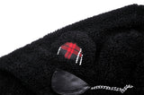 Grimalkin: Metal studded plaid cat ear wooly scarf