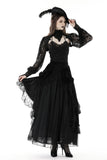 Anachronistic Fantasy - Gothic Crop Top with Ruffled Sleeves