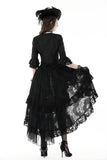 Anachronistic Fantasy - Gothic Crop Top with Ruffled Sleeves