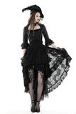 Anachronistic Fantasy - Gothic Crop Top with Ruffled Sleeves