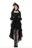 Anachronistic Fantasy - Gothic Crop Top with Ruffled Sleeves