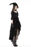 Anachronistic Fantasy - Gothic Crop Top with Ruffled Sleeves