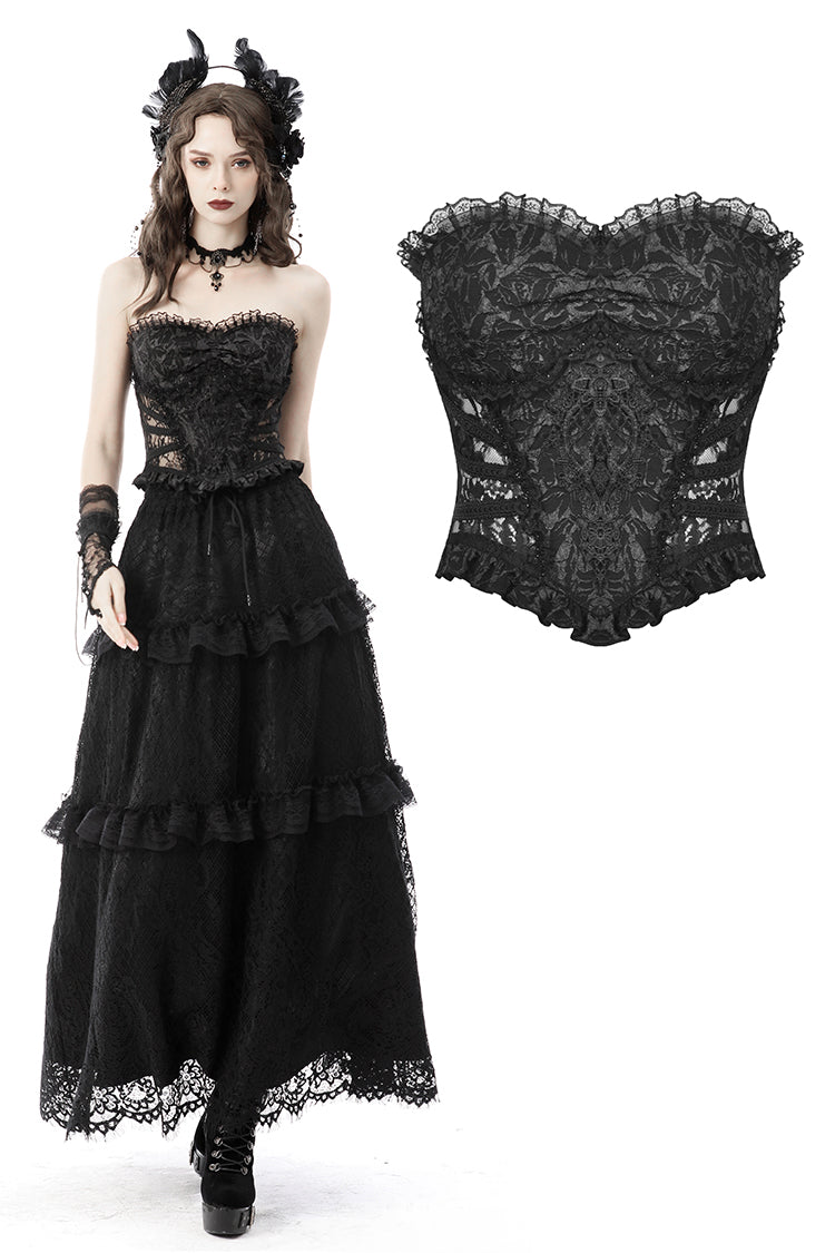 Deadly Maurice: Gothic hollow out sexy jacquard corset