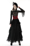 Heart of Darkness: Black and Red Underbust Waist Belt Corset