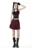 Maverick: Punk Red and Black Lace-up Corset