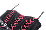 Maverick: Punk Red and Black Lace-up Corset