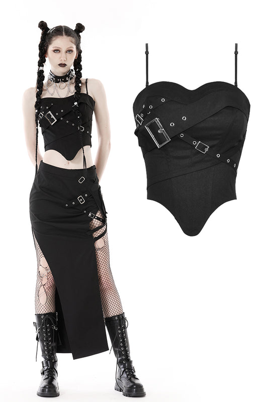 Assassin's Version - Black Cropped Gothic Tank Top