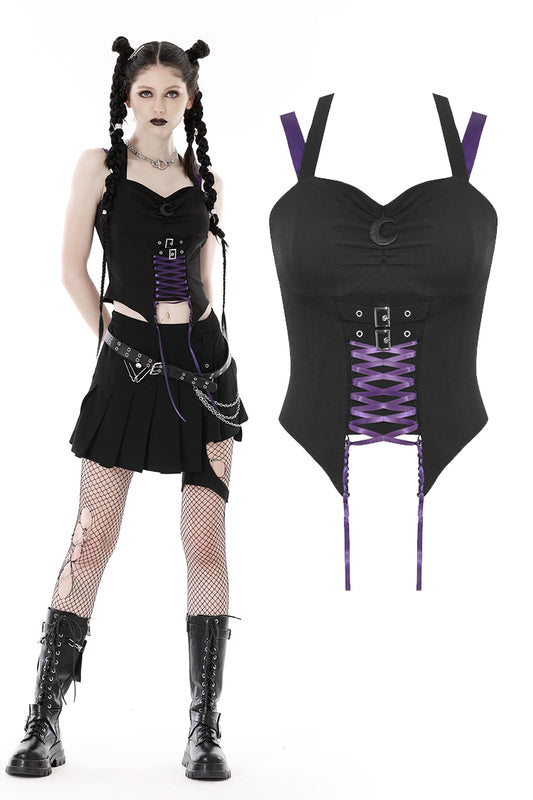 Wicked Ness: Black and Purple Gothic/Punk Corset