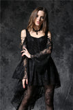 Dreamiest- Gothic Dress with Fishtail Back Hem, Long sleeves