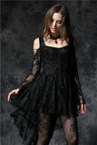 Dreamiest- Gothic Dress with Fishtail Back Hem, Long sleeves