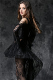 Dreamiest- Gothic Dress with Fishtail Back Hem, Long sleeves