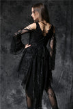 Dreamiest- Gothic Dress with Fishtail Back Hem, Long sleeves