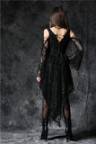 Dreamiest- Gothic Dress with Fishtail Back Hem, Long sleeves