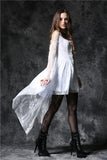 The Wraith- Gothic Ruffle and Frill Dress with Long Back Hem