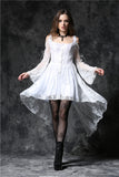 The Wraith- Gothic Ruffle and Frill Dress with Long Back Hem