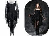 Dreamiest- Gothic Dress with Fishtail Back Hem, Long sleeves