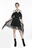 Midnight Luminary: Gothic Lace Strap Dress