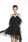 Midnight Luminary: Gothic Lace Strap Dress