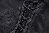 Midnight Luminary: Gothic Lace Strap Dress