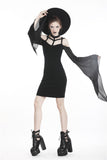 Bone Hag: Gothic Bell Sleeve Short Dress