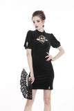 Mademoiselle Cécile: Gothic Bodycon Mini Dress with Lace-up Chest