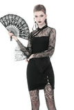 Nocturnal Cheongsam - Mesh Spliced Midi Dress