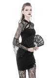 Nocturnal Cheongsam - Mesh Spliced Midi Dress