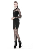 Nocturnal Cheongsam - Mesh Spliced Midi Dress