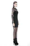 Nocturnal Cheongsam - Mesh Spliced Midi Dress