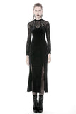 Eclipse Elegance - Gothic Fitted Maxi Dress