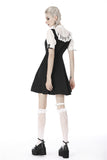 Ingénue the Unworldly: Plain Lolita Black Round-Collar Dress