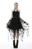 Celestia- Gothic Gossamer Sleeveless Dress with Butterfly Design Hem