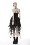 Celestia- Gothic Gossamer Sleeveless Dress with Butterfly Design Hem