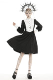 Nyx the Nun: Haunted Gothic Modest Black and White Dress