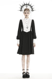 Nyx the Nun: Haunted Gothic Modest Black and White Dress