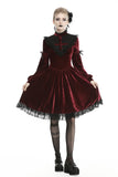 Scarlet Seraphina: Blood Red Velvet Dress