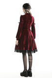 Scarlet Seraphina: Blood Red Velvet Dress