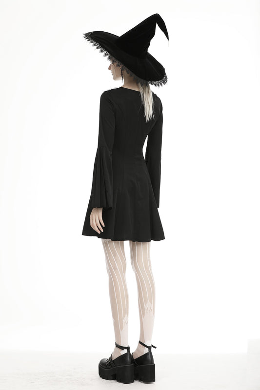 Goth Vibes: Gothic Essential Basic Collar Dress