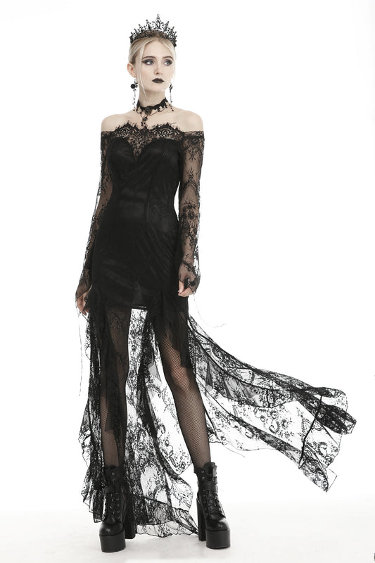 Maleficent - Gothic Dress with Bardot Neckline