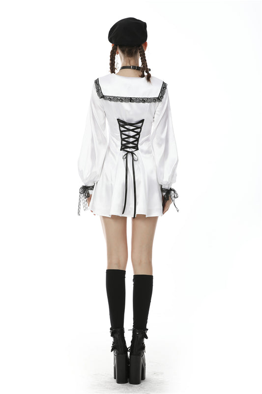 Heartless- White Gothic Mini Dress