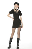 Enchantress: Black Gothic Short Sleeve Dress