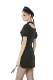 Enchantress: Black Gothic Short Sleeve Dress