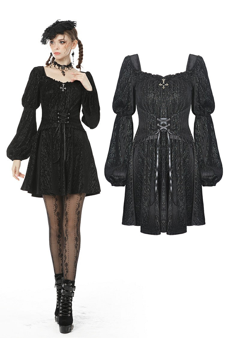 The Demoiselle: Victorian Gothic Mini Dress with Corset